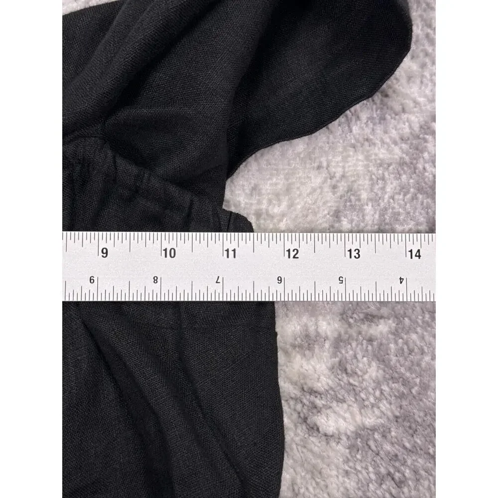 Reformation Romper 2 Womens Black Frankie Strapless Fold Down Linen Feel